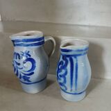 2 antique stoneware pitchers