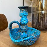 Bougeoir bleu en gré