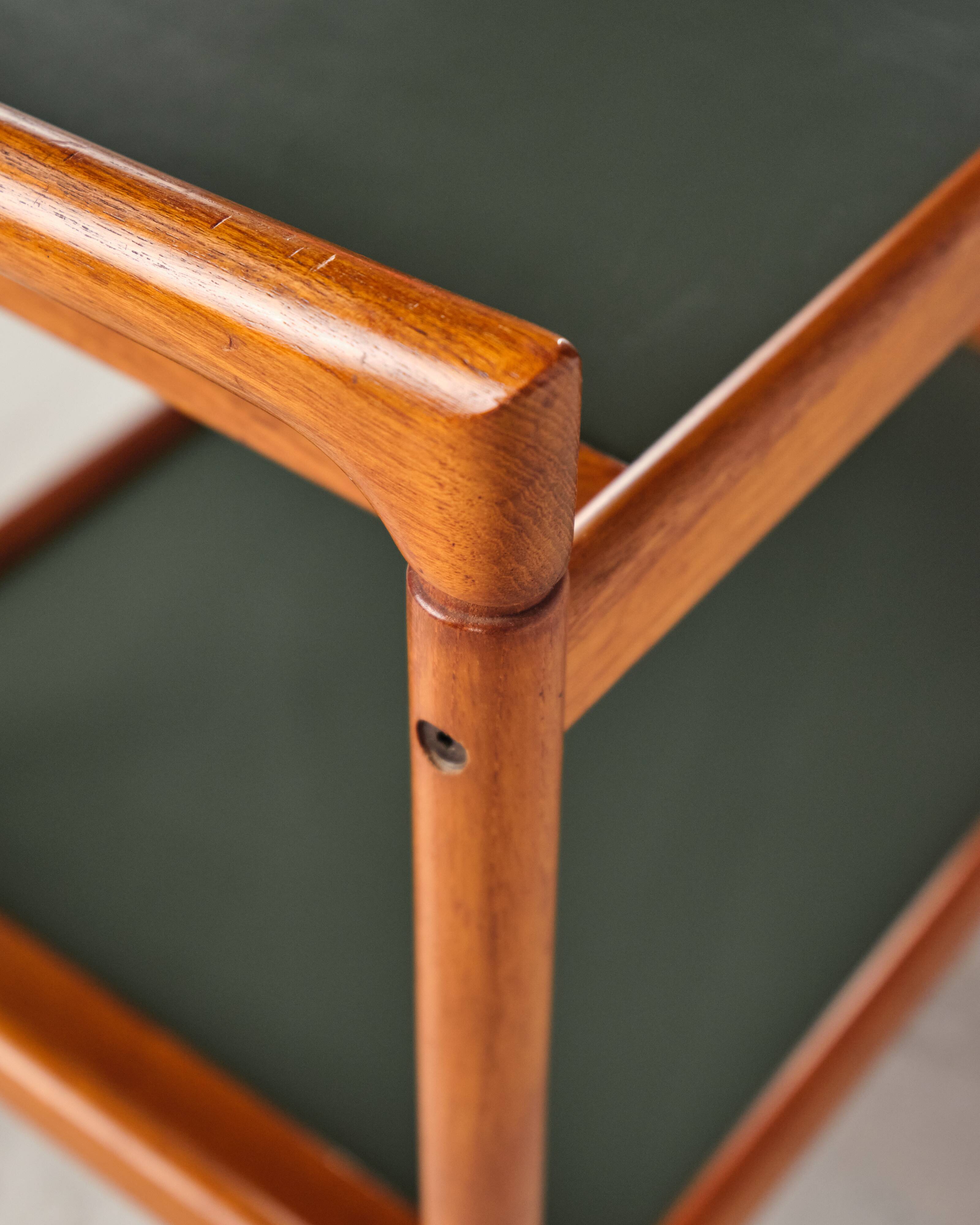 Dessert or bar cart, Dyrlund, mid-20th century design in teak.