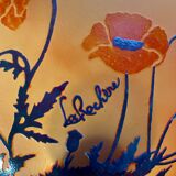 Suspension, chandelier in engraved glass paste "La Rochère", year 80