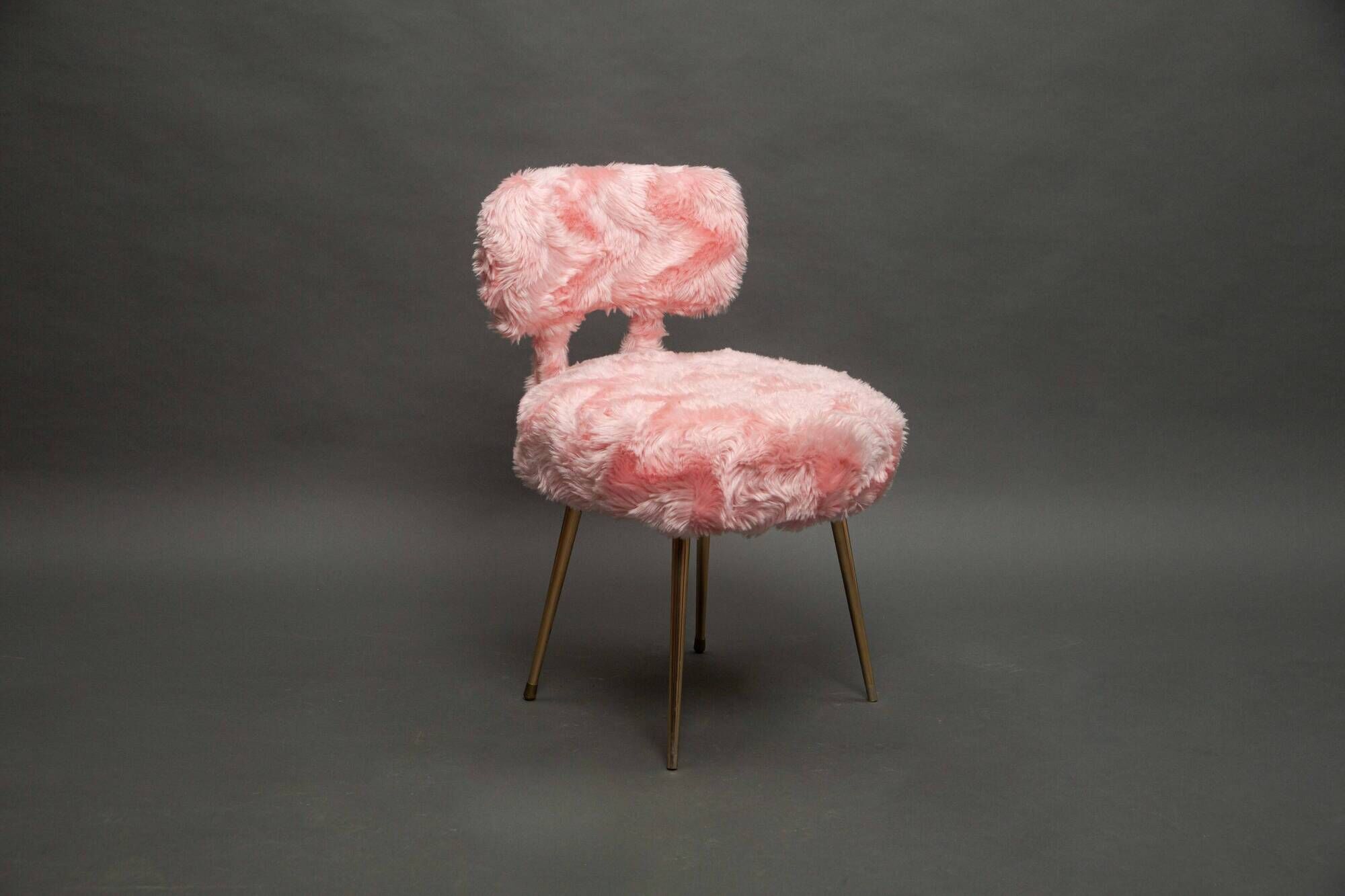 Pair of pink Pelfran moumoute chairs from the 60s and 70s