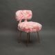 Pair of pink Pelfran moumoute chairs from the 60s and 70s