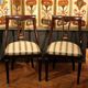 18th Century French Directoire Mahogany Chairs with Silk Blend Upholster Fabric, Set of 4