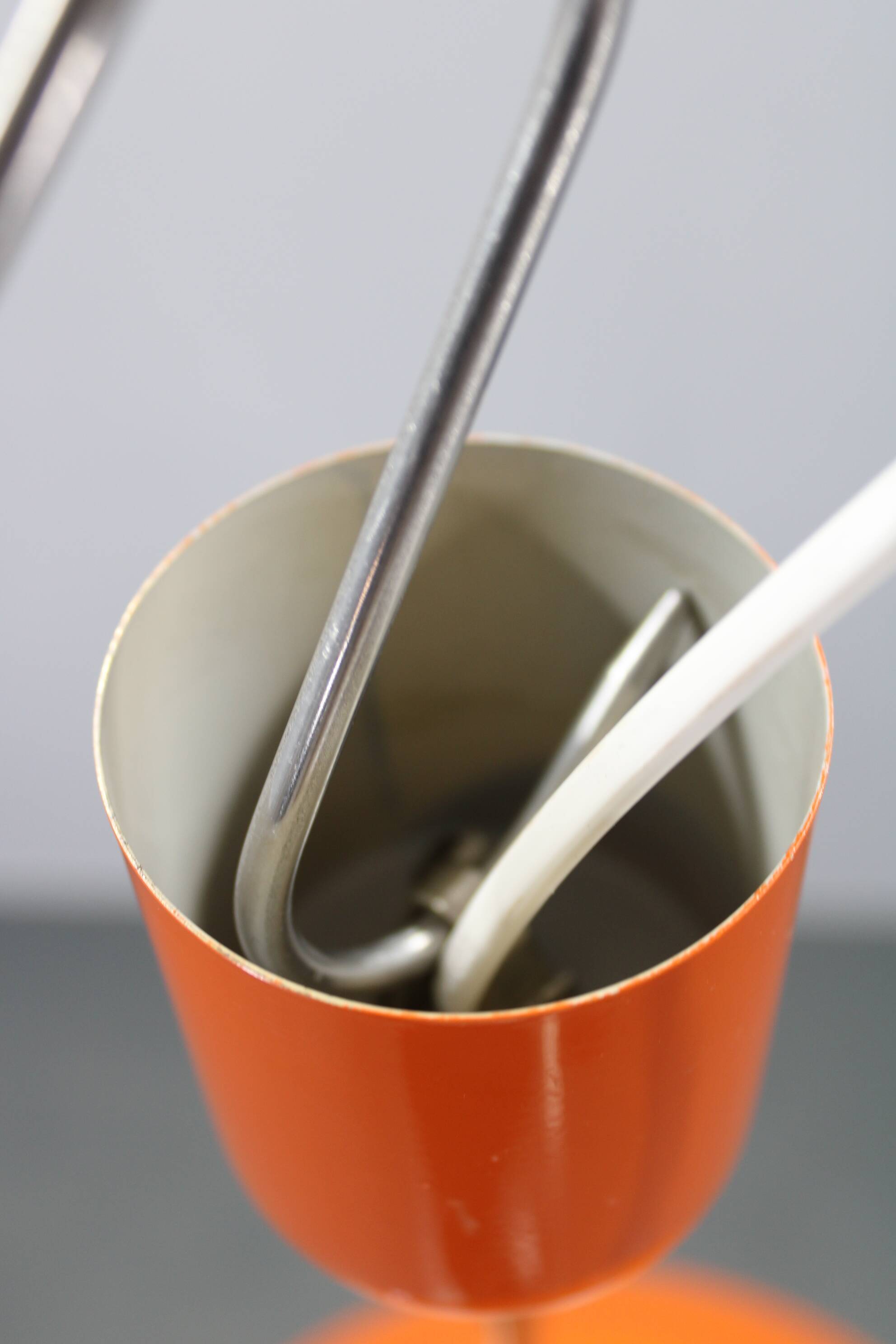 1970s Czechoslovak mid-century orange opaline glass pendant lamp