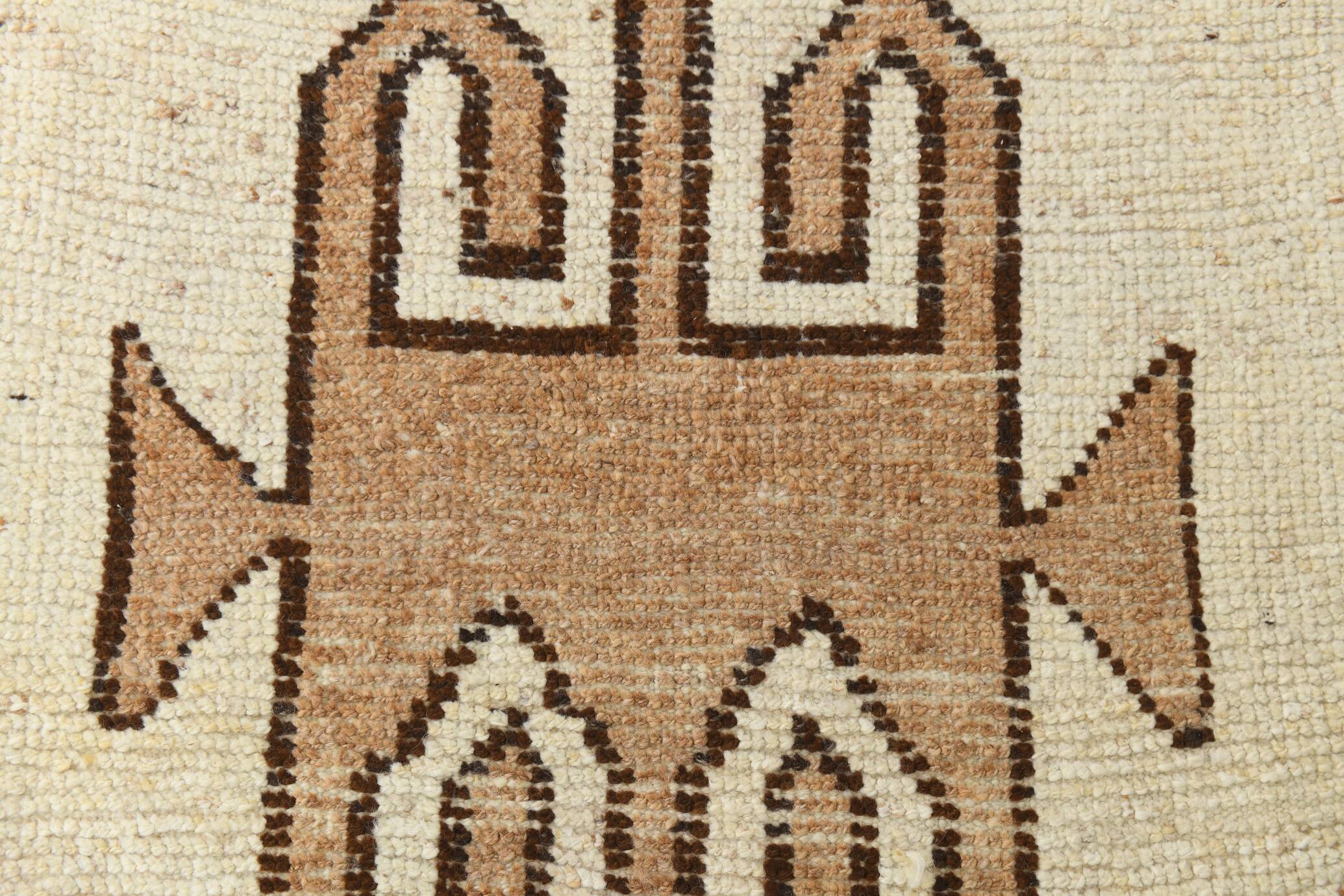 Beige Brown Oriental Persian Runner Rug, 88x351Cm