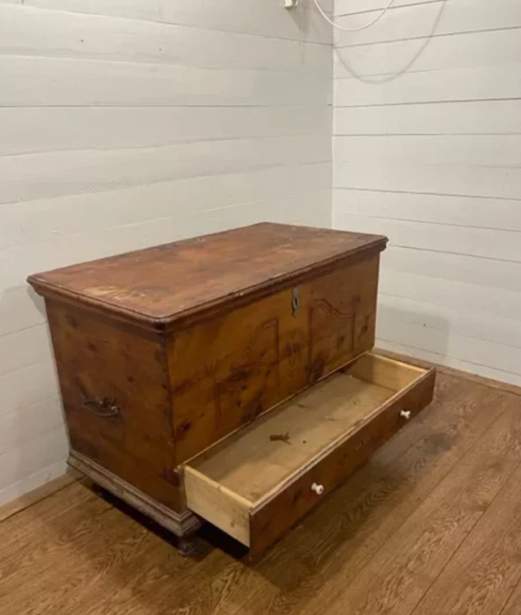 19th century carved wooden chest of drawers