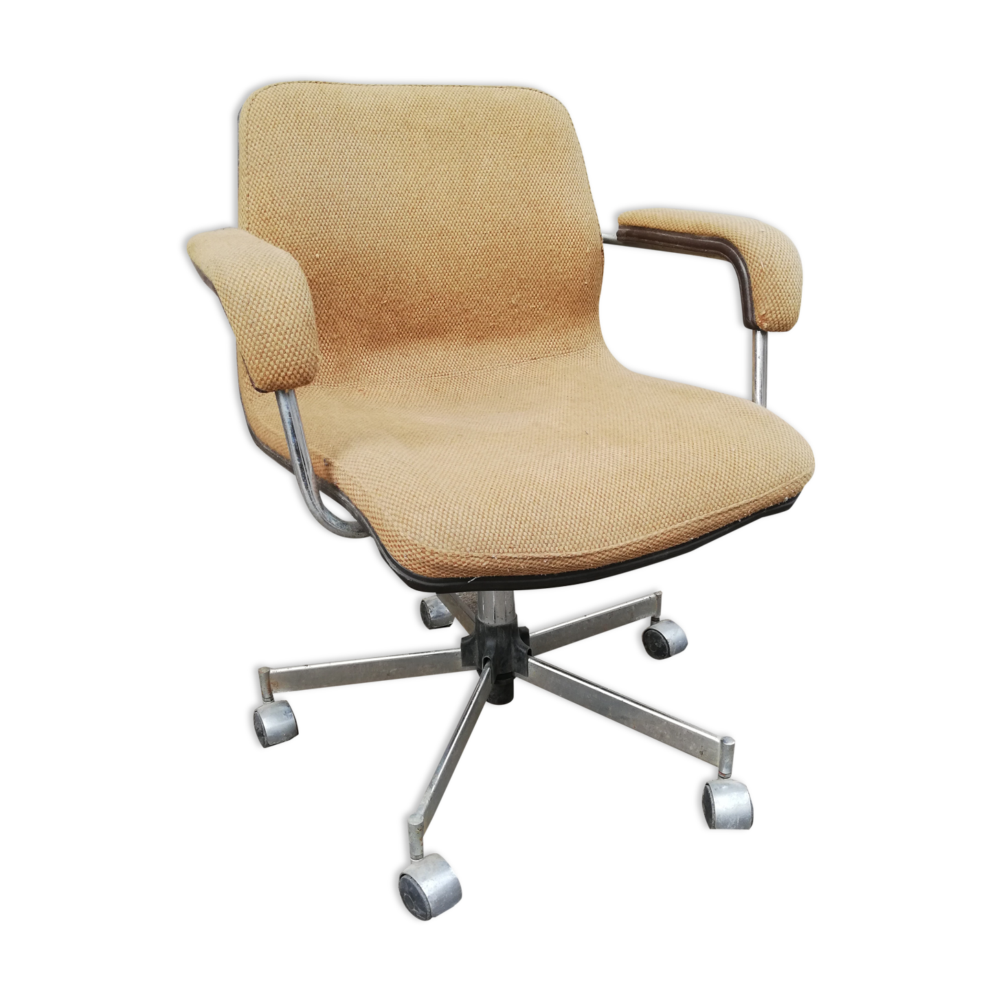 Vintage office chair yellow fabric