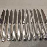 12 silver-plated dessert knives by Christofle Vendôme, 20.3cm