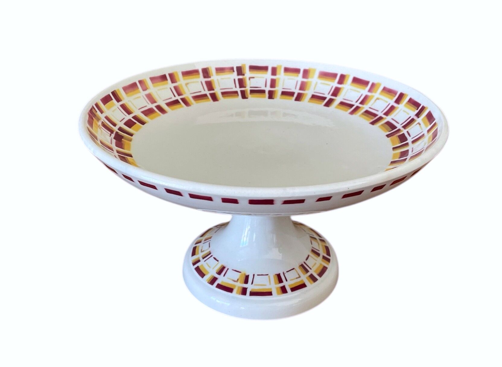 Antique compote dish in Gien earthenware.