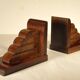 Art Deco bookend in exotic wood