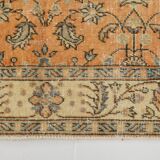 5x9 Vintage Orange Floral Turkish Area Rug, 160x271Cm
