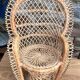 Chaise Paon Miniature Rotin Tressé — Porte-Plante Bohème Vintage — Année 70