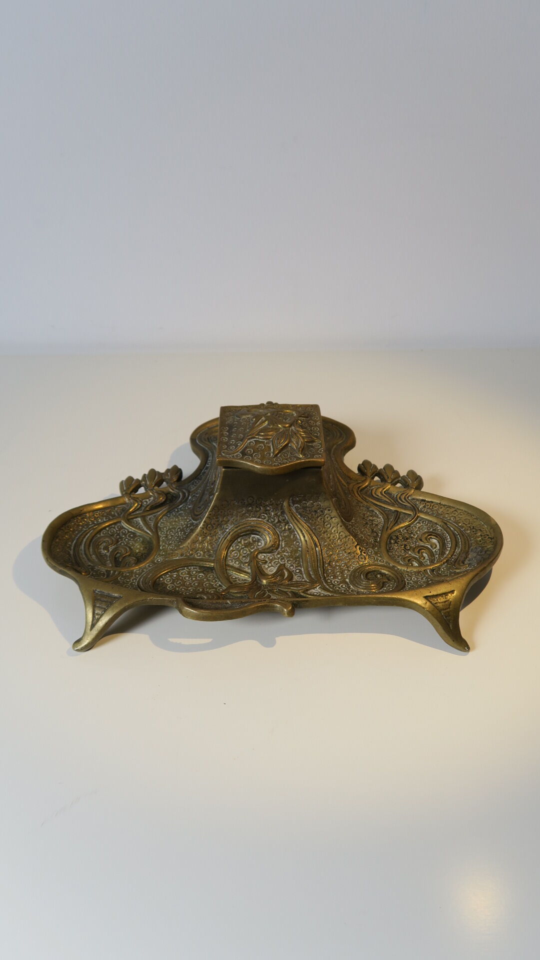 Brass inkwell
