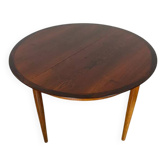 Table à manger ronde extensible en palissandre, années 1960