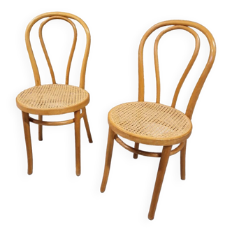 Set of thonet style cane chairs