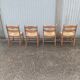 5 old mulched wooden chairs Guillerme and Chambron vintage