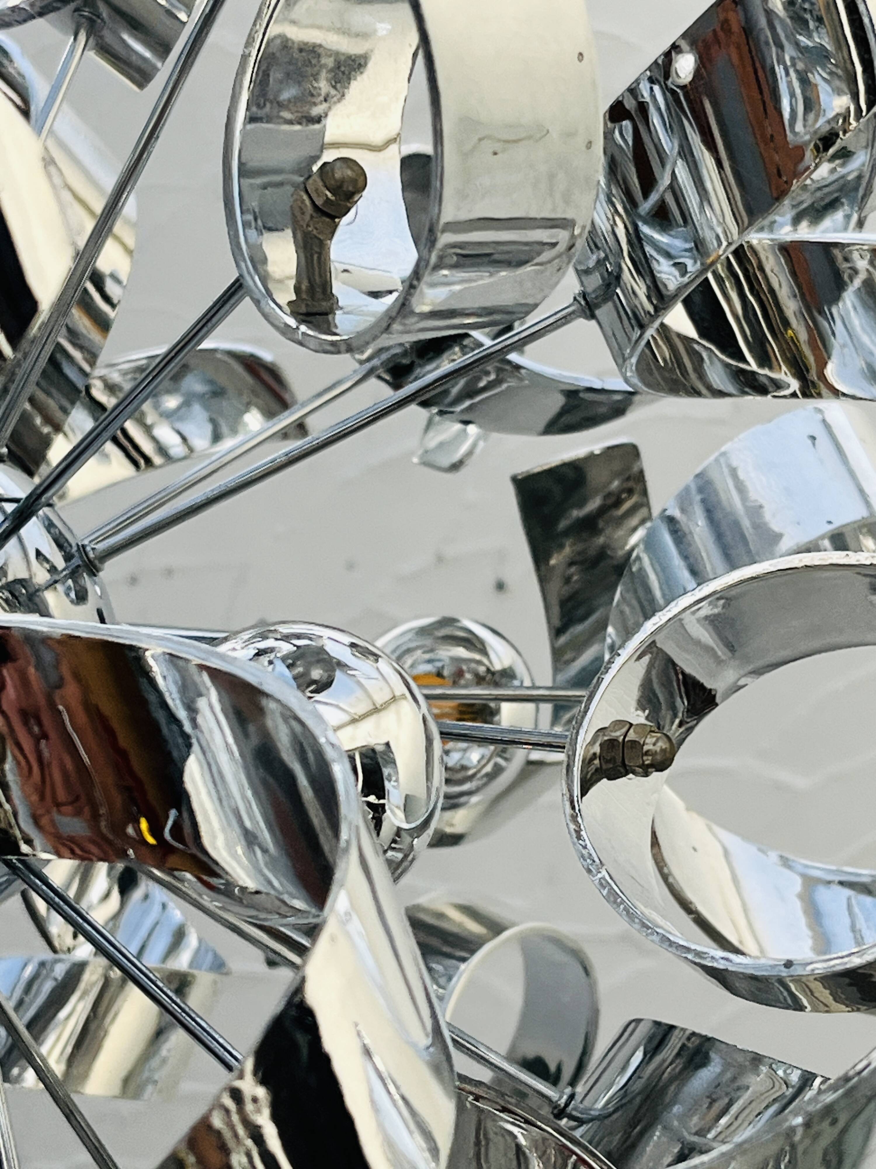 Sculptural chrome suspension design