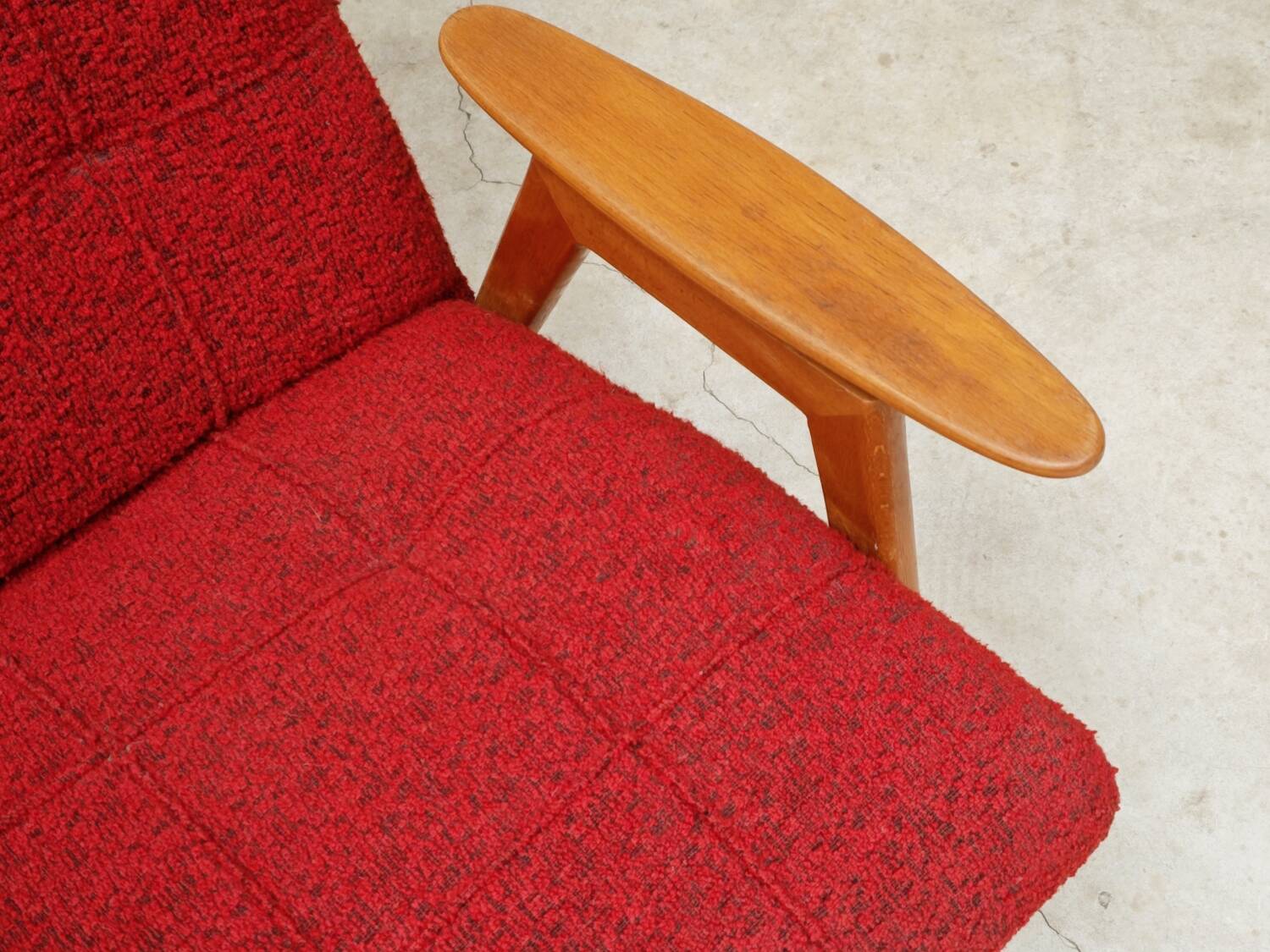 Pair of red armchairs by Jaroslav Smidek for Ton (Thonet) 60s