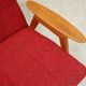 Pair of red armchairs by Jaroslav Smidek for Ton (Thonet) 60s