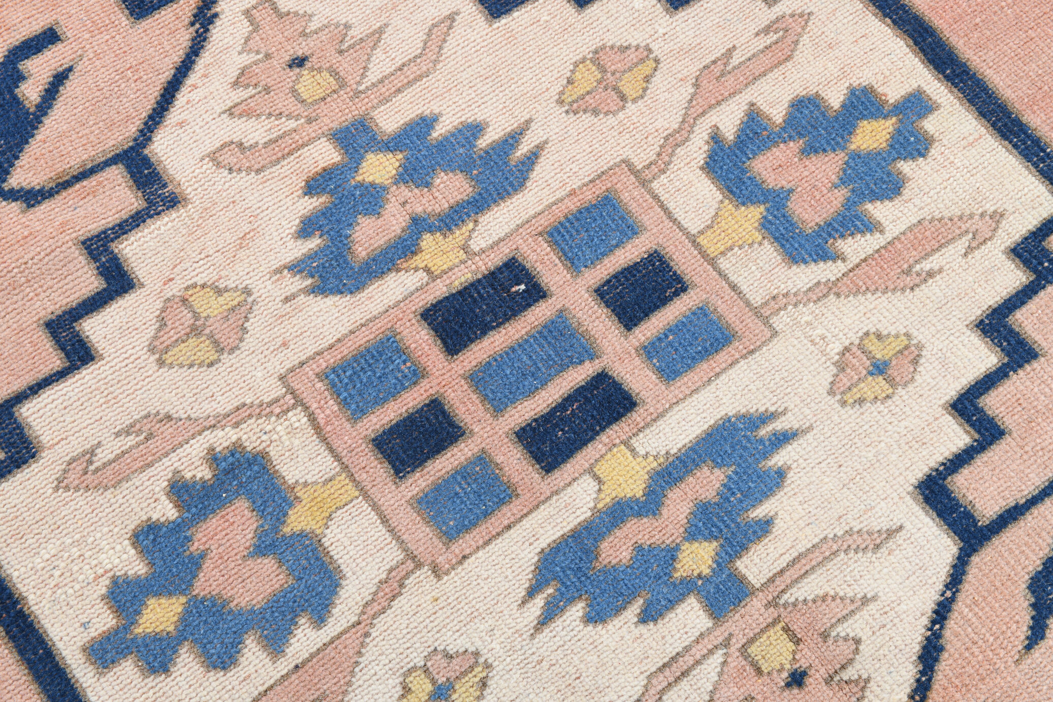 6x7 Pink & Blue Oushak Rug, 178x224Cm