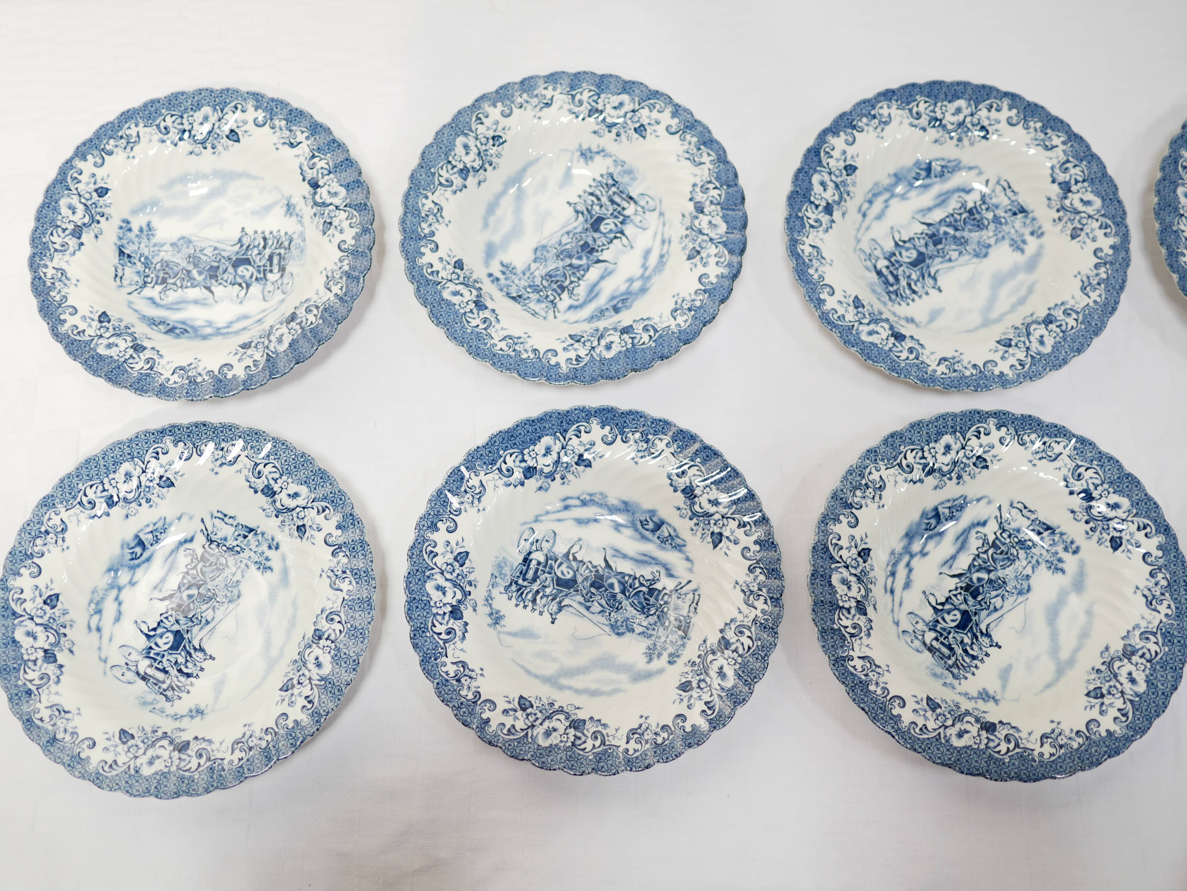 Series of 10 vintage hollow plates by Johnson Bros, made in England