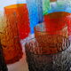 Set colored glass 'textured bark' by Geoffrey Baxter 60's