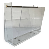 Porte revues en plexiglas et laiton - David Lange pour Roche Bobois, design 1970