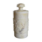 Covered pot in vintage carved alabaster
