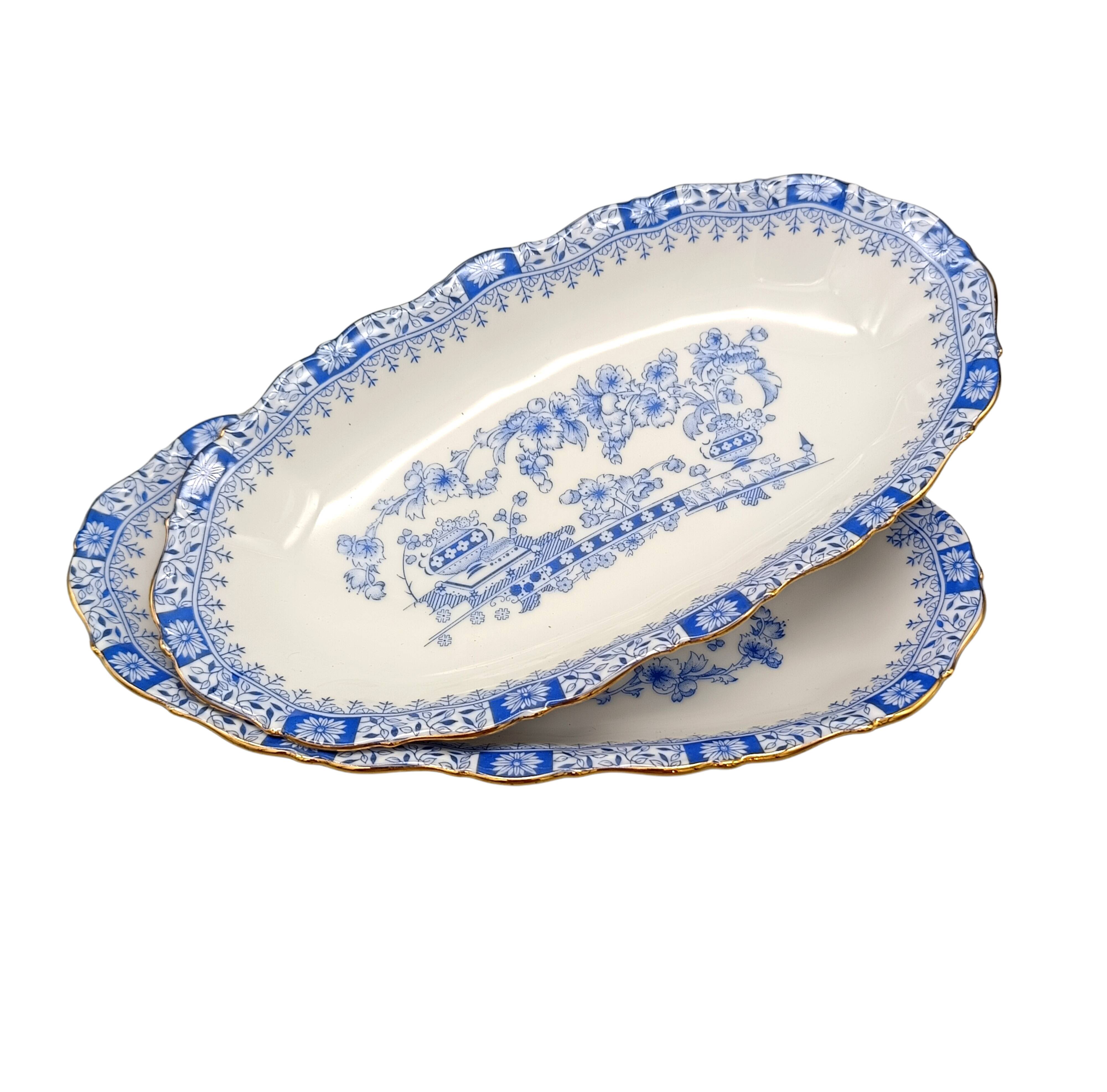 2 vintage porcelain raviars theresia pattern seltmann weiden bavaria