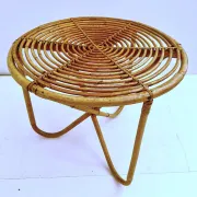 Vintage Scultpural Bamboo Coffee Table in the style of Tito Agnoli, Italy 1