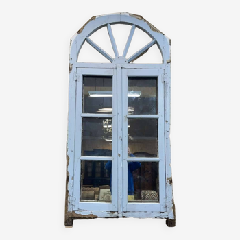 19th century mirror window in oak