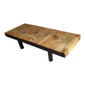 Coffee table signed by Roger Capron, herbarium model.