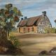 Tableau maison bretonne et calvaire