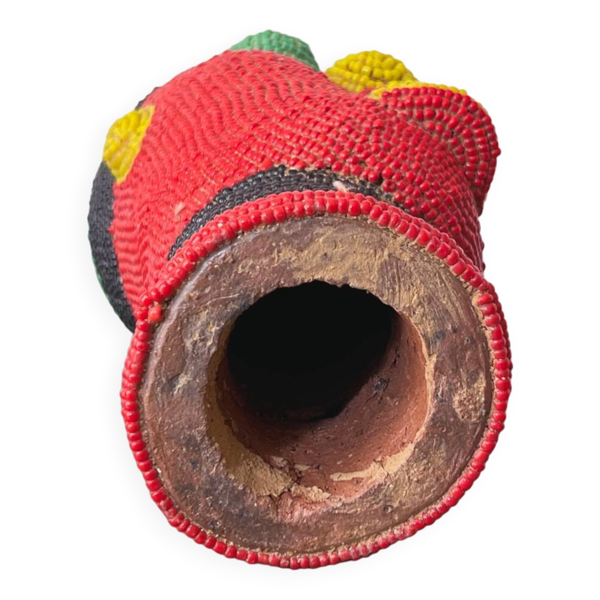 Bamileke beaded terracotta head (Cameroon)