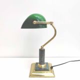 Green opaline banker lamp