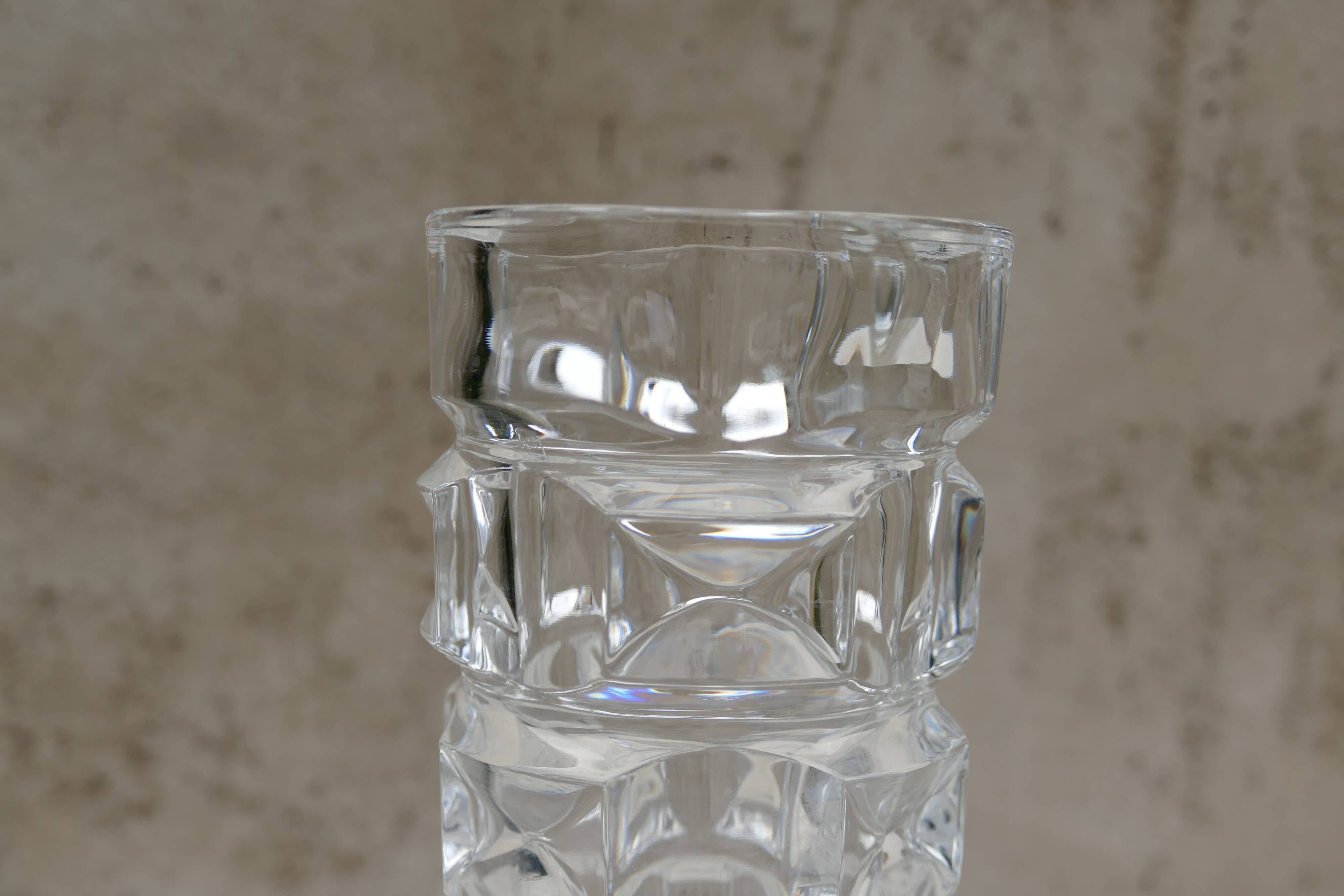 Geometric glass and crystal vase