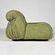 Green linen Soriana chaise longue, Afra & Tobia Scarpa, Cassina, 1970