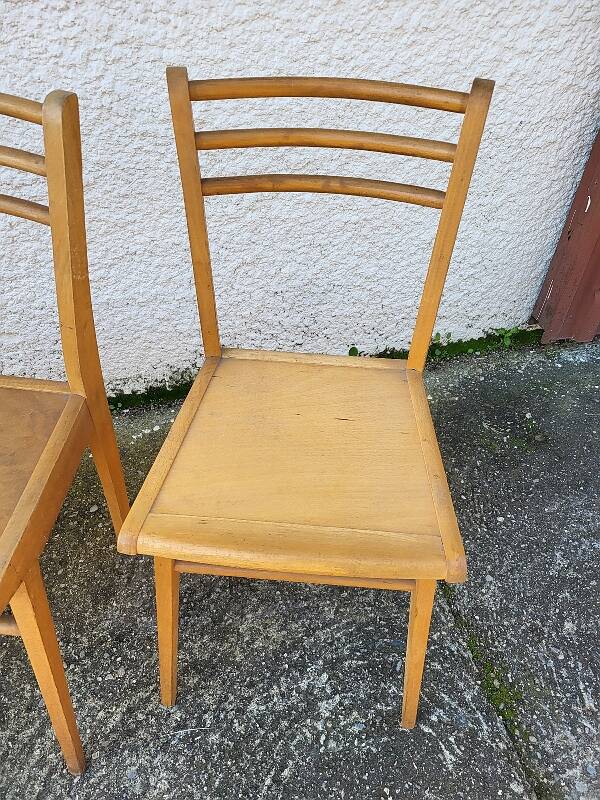 Serie de 3 chaises bistrot 1950