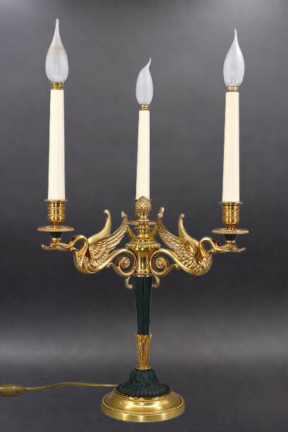 Flamboyant Pair of Candelabra/Chandeliers Solid Bronze Empire Style