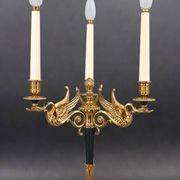 Flamboyant Pair of Candelabra/Chandeliers Solid Bronze Empire Style