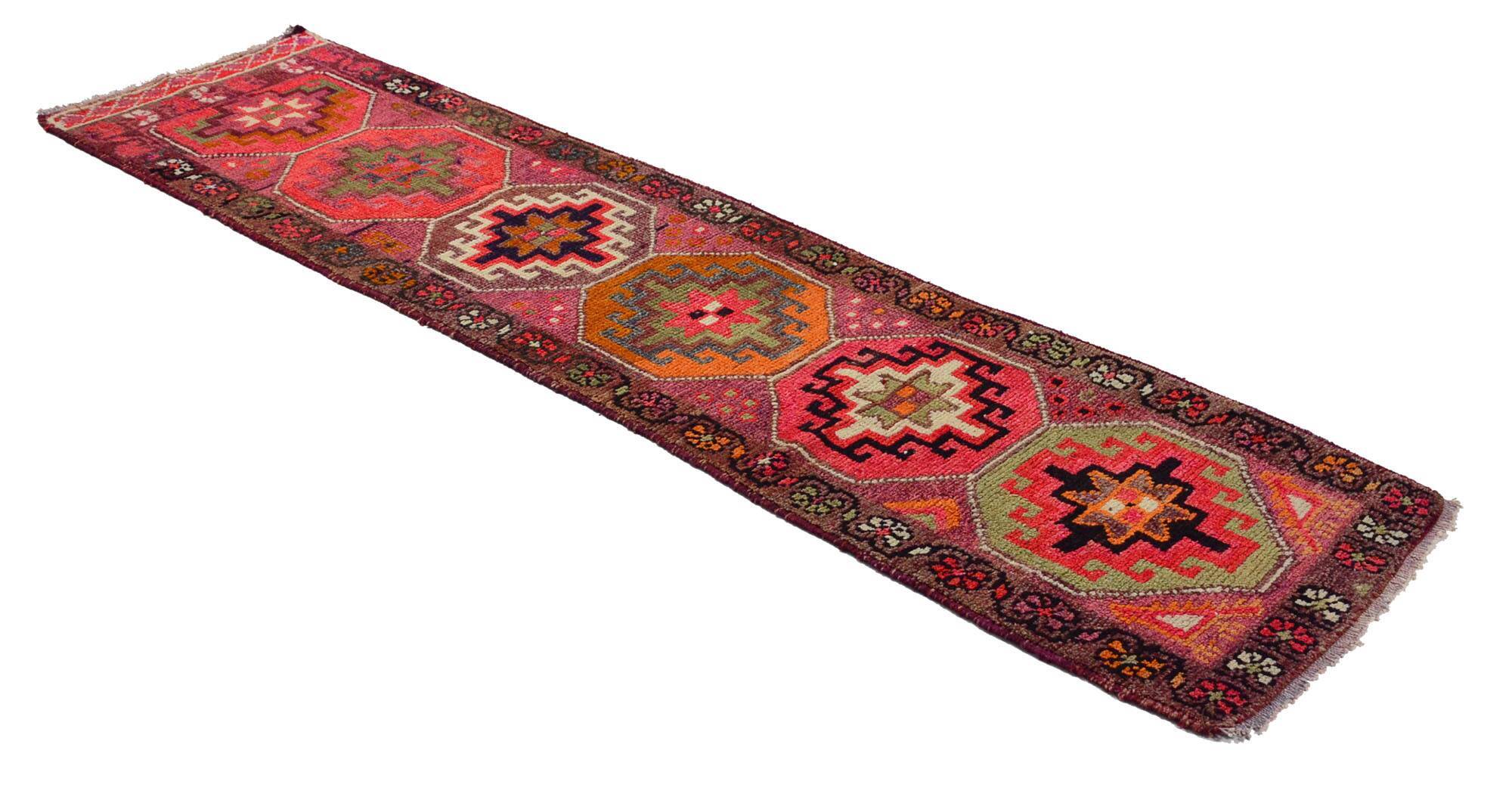 Herki vintage wool hallway rug, 310 x 83 cm