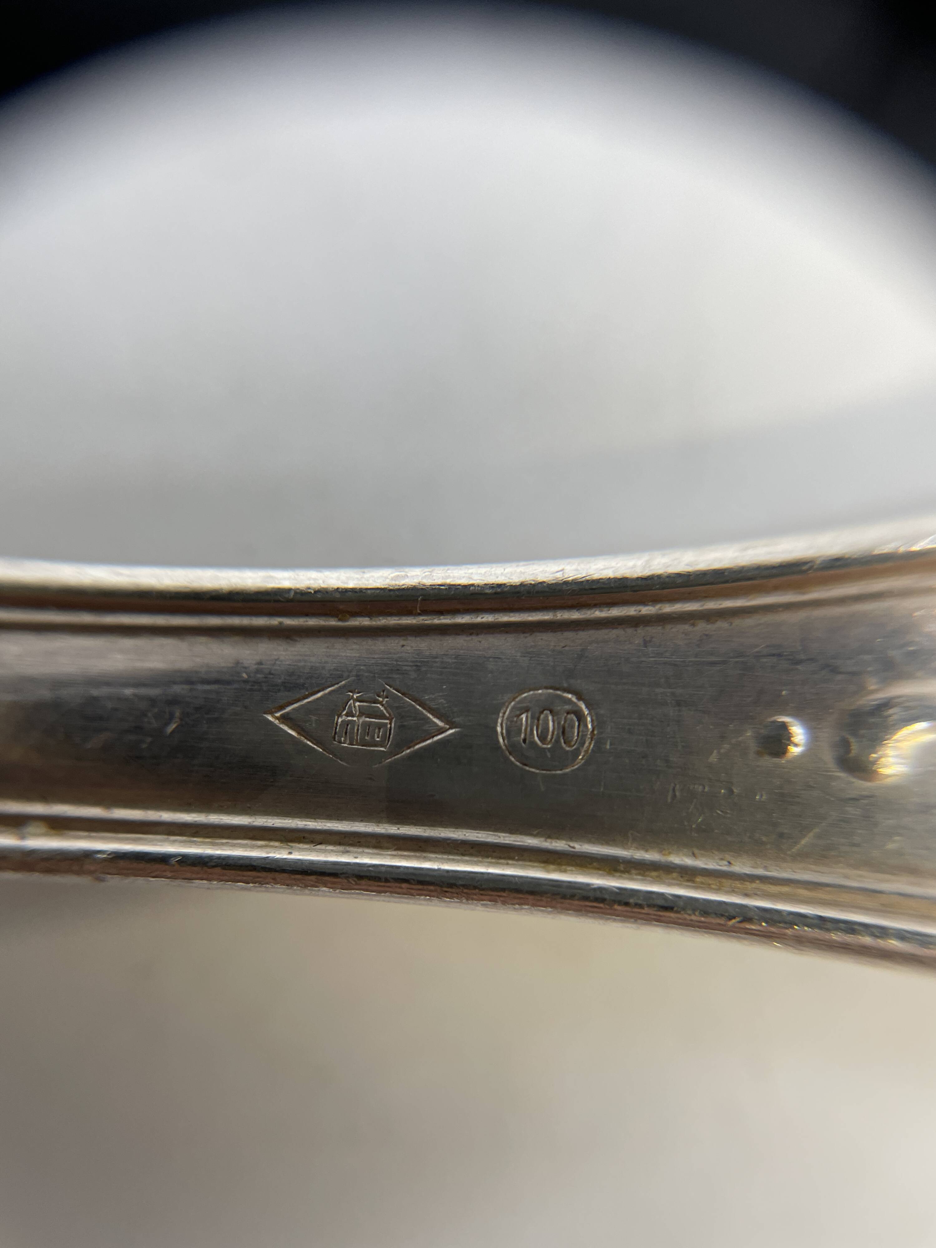Lot of 10 soup spoons and 10 lunch forks, 800 silver.