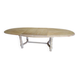 Extendable oval table in renovated solid oak