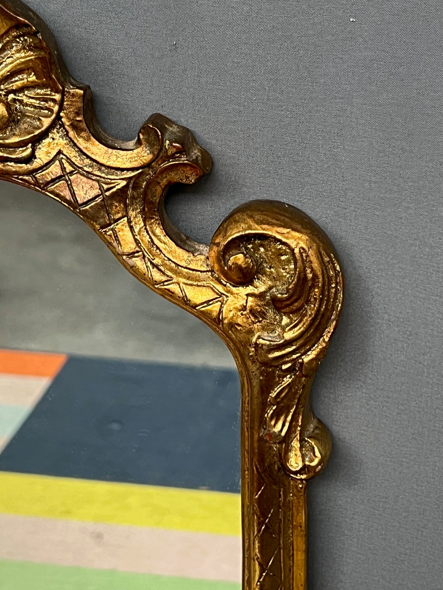 Paire de miroirs dorés, 97x28 cm