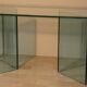 Bacco desk in transparent glass attributed to Tonelli, Italy, 1980s.