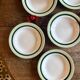 Lot de 7 assiettes creuses anciennes Salins - texas vert -