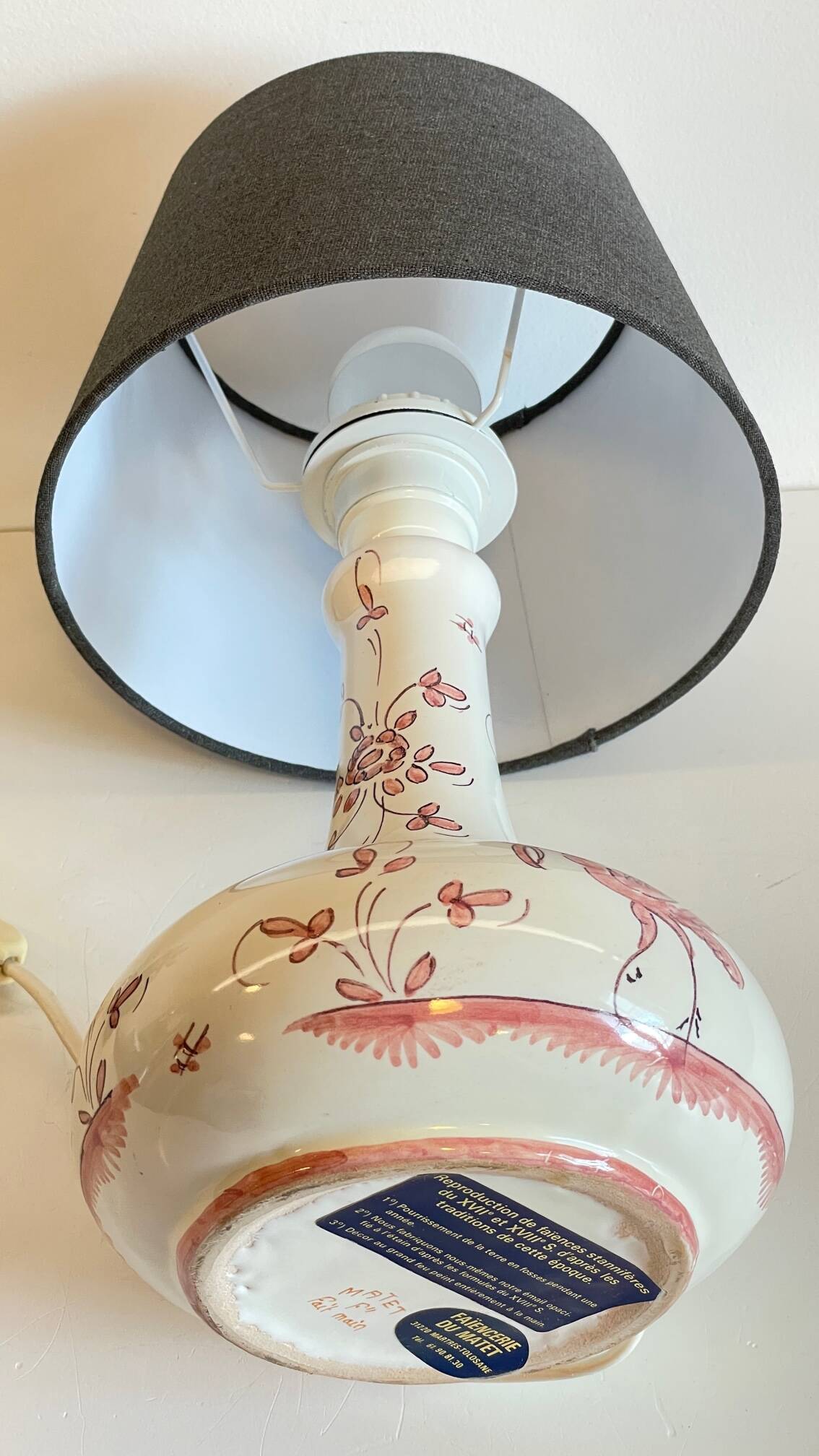 LAMP Faïencerie du MATET France Vintage