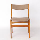 1 of 4 Vintage Danish Teak Dining Chair – 1960s, Reupholstered in Grey