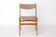 1 of 4 Vintage Danish Teak Dining Chair – 1960s, Reupholstered in Grey