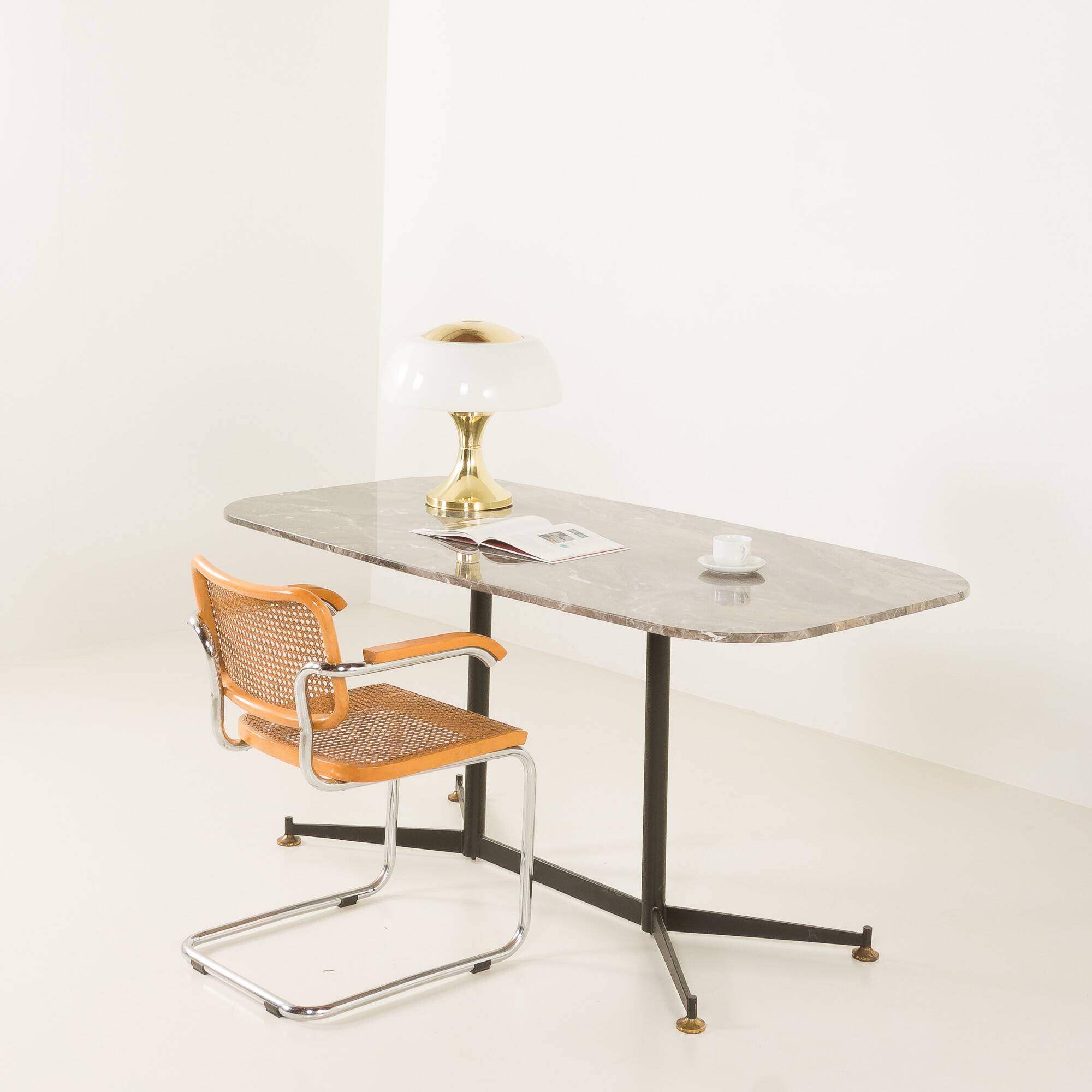 Large Italian mid century marble table or a desk , 1960s